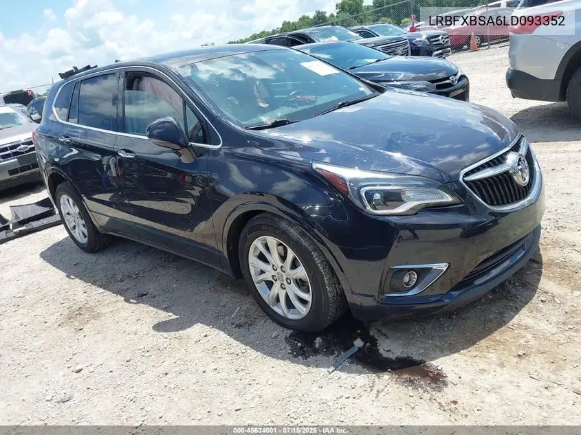 2020 Buick Envision Fwd Preferred VIN: LRBFXBSA6LD093352 Lot: 45634501