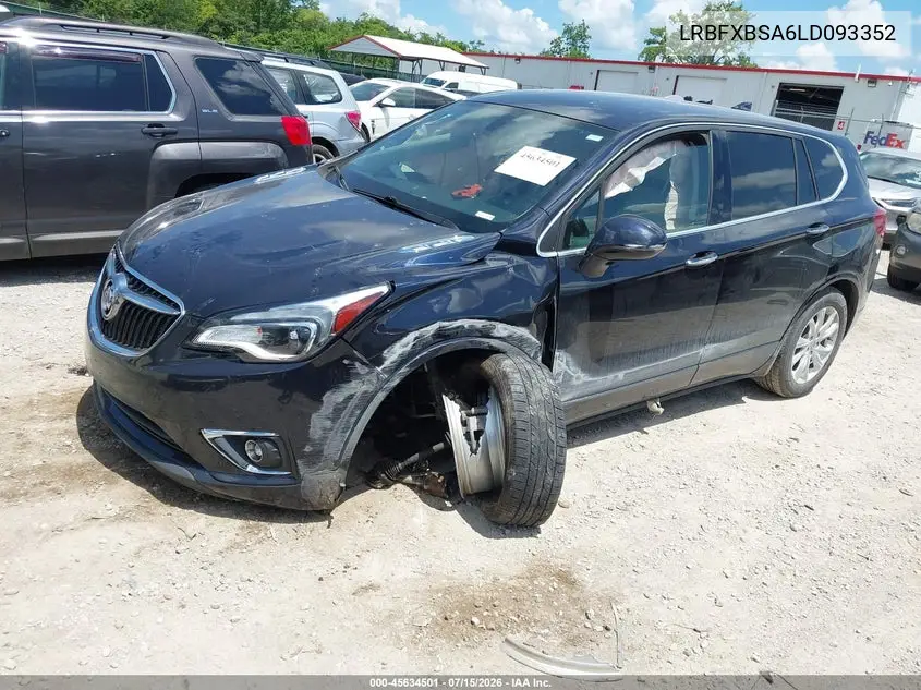 2020 Buick Envision Fwd Preferred VIN: LRBFXBSA6LD093352 Lot: 45634501