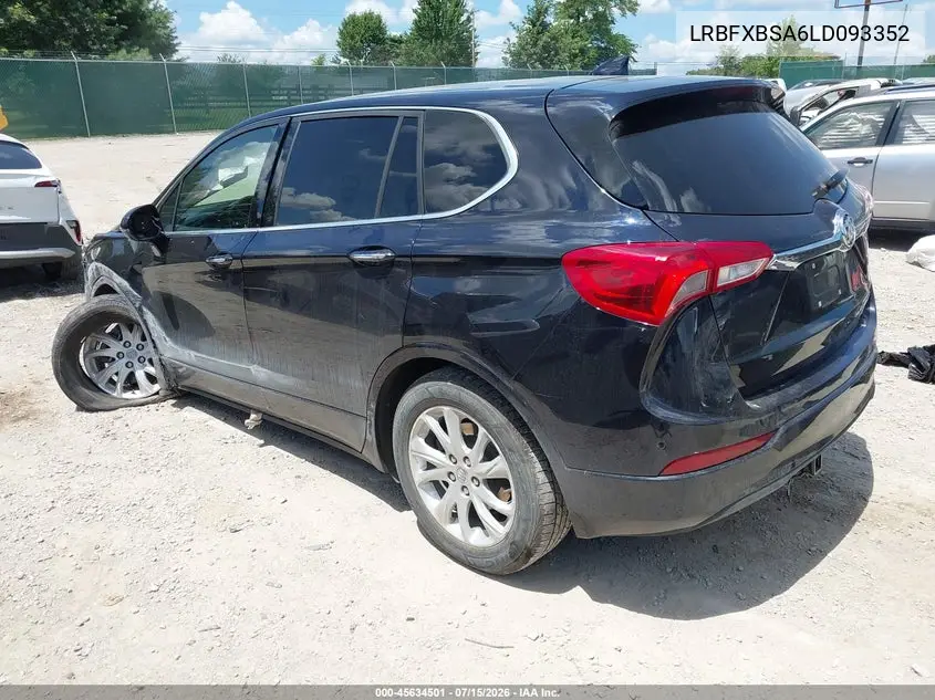 2020 Buick Envision Fwd Preferred VIN: LRBFXBSA6LD093352 Lot: 45634501