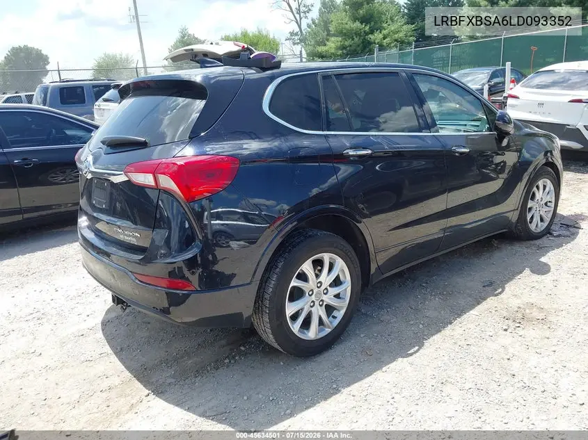 2020 Buick Envision Fwd Preferred VIN: LRBFXBSA6LD093352 Lot: 45634501