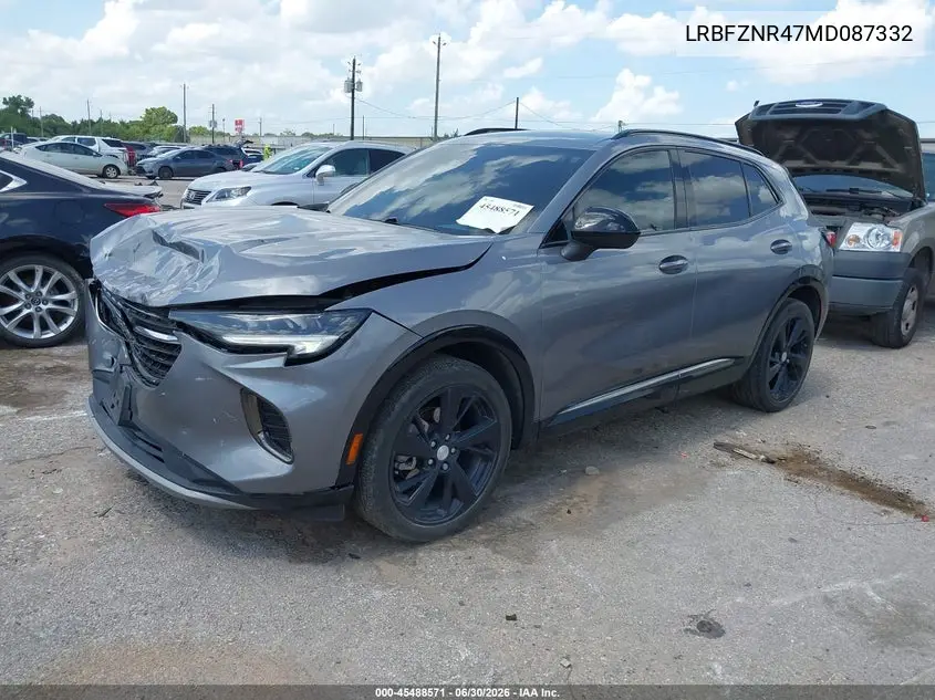 2021 Buick Envision Fwd Essence VIN: LRBFZNR47MD087332 Lot: 45488571