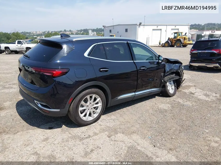 2021 Buick Envision Awd Preferred VIN: LRBFZMR46MD194995 Lot: 45635401