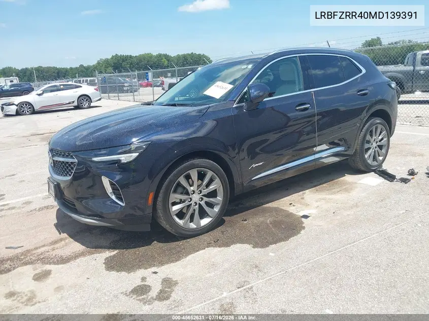 2021 Buick Envision Fwd Avenir VIN: LRBFZRR40MD139391 Lot: 45652631