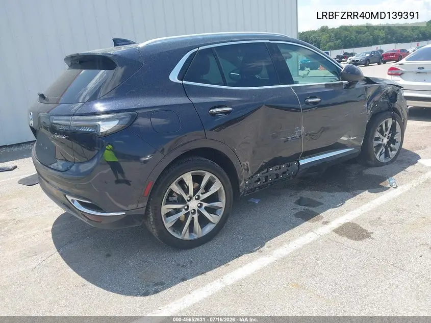 2021 Buick Envision Fwd Avenir VIN: LRBFZRR40MD139391 Lot: 45652631