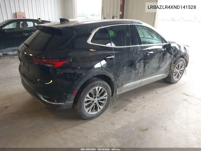 2022 Buick Envision Fwd Preferred VIN: LRBAZLR4XND141528 Lot: 45381693