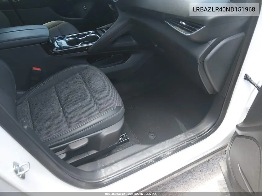 2022 Buick Envision Fwd Preferred VIN: LRBAZLR40ND151968 Lot: 45393612