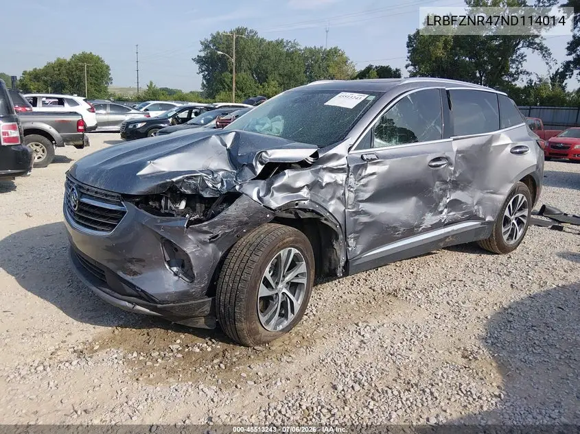 2022 Buick Envision Fwd Essence VIN: LRBFZNR47ND114014 Lot: 45513243