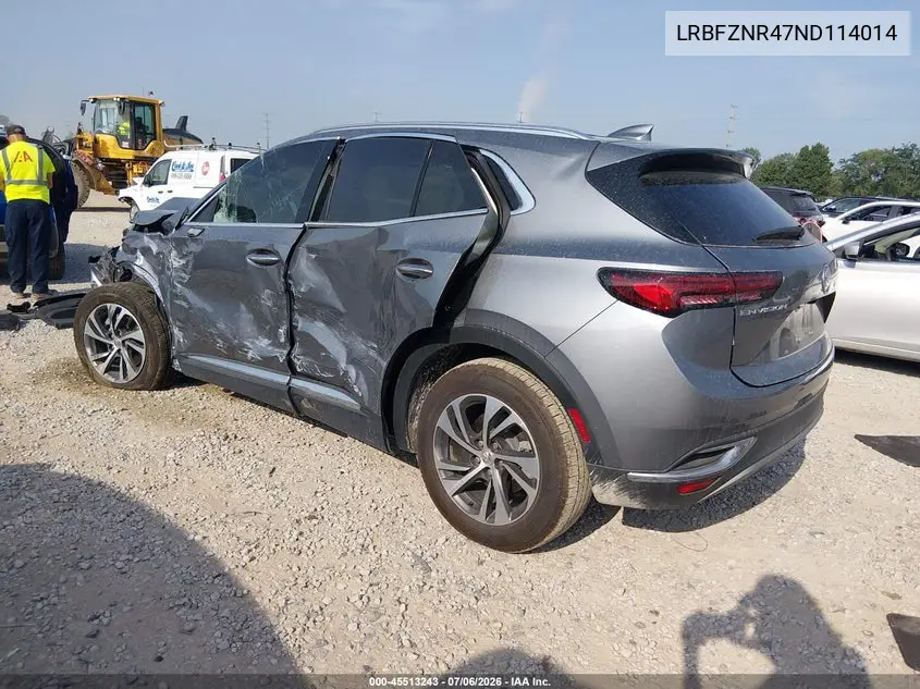 2022 Buick Envision Fwd Essence VIN: LRBFZNR47ND114014 Lot: 45513243