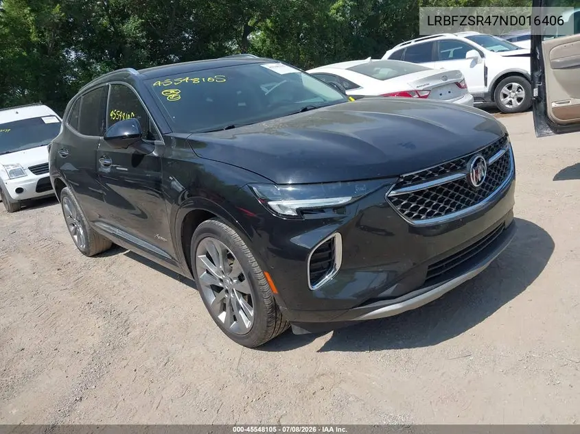 2022 Buick Envision Awd Avenir VIN: LRBFZSR47ND016406 Lot: 45548105