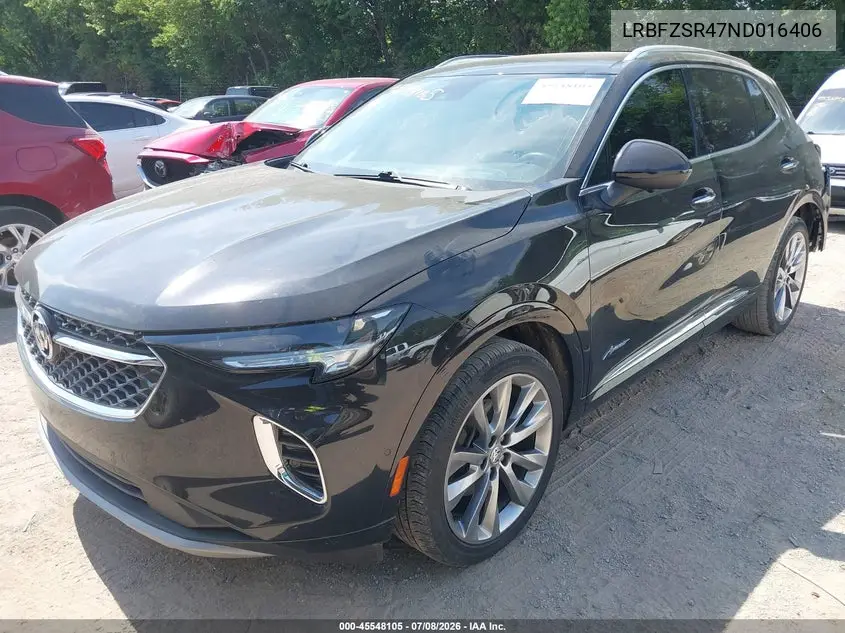 2022 Buick Envision Awd Avenir VIN: LRBFZSR47ND016406 Lot: 45548105