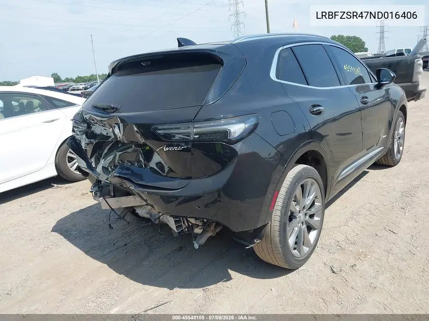 2022 Buick Envision Awd Avenir VIN: LRBFZSR47ND016406 Lot: 45548105