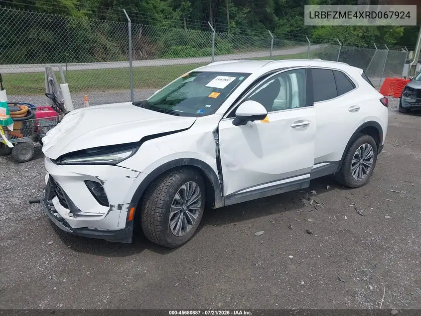 2024 Buick Envision Preferred Awd VIN: LRBFZME4XRD067924 Lot: 45680887