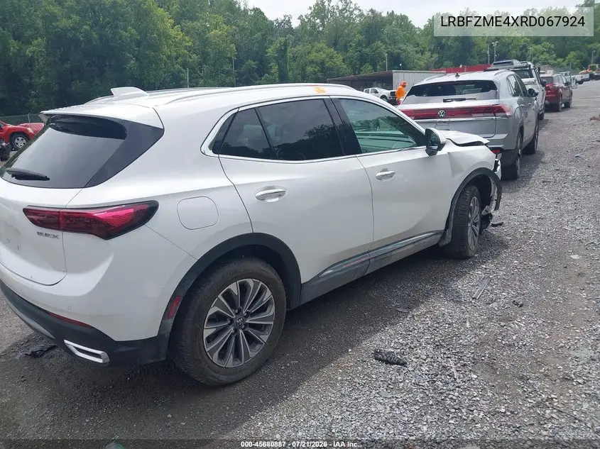 2024 Buick Envision Preferred Awd VIN: LRBFZME4XRD067924 Lot: 45680887