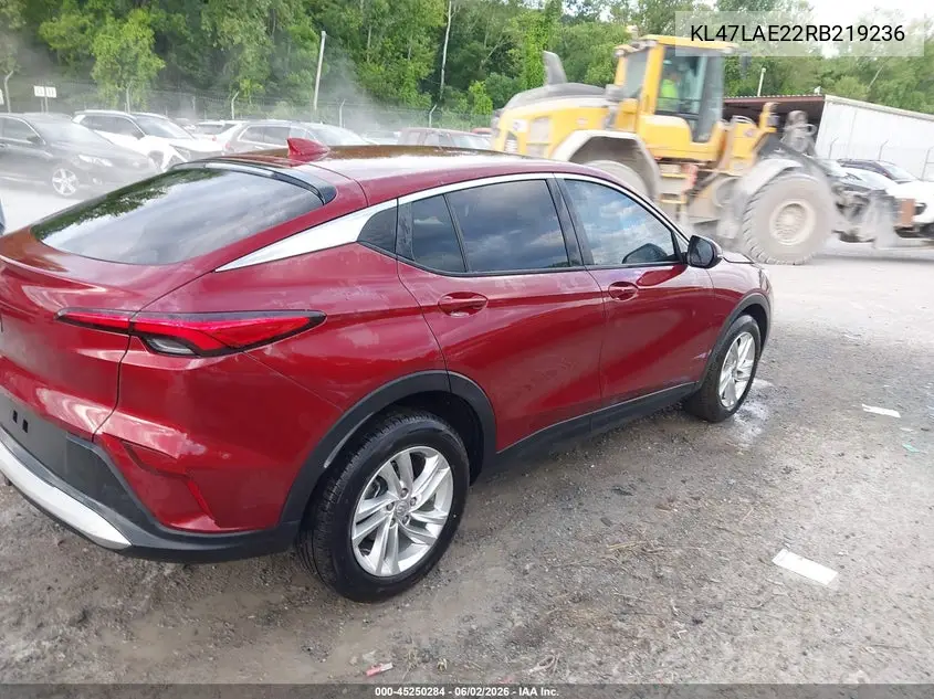 2024 Buick Envista Preferred Fwd VIN: KL47LAE22RB219236 Lot: 45250284