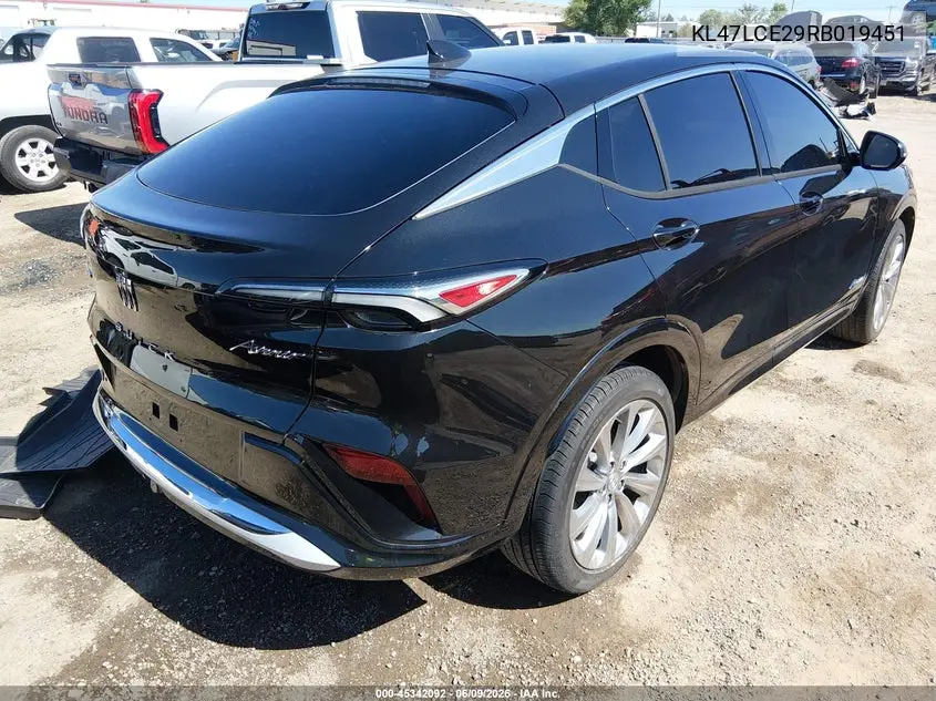 2024 Buick Envista Avenir Fwd VIN: KL47LCE29RB019451 Lot: 45342092