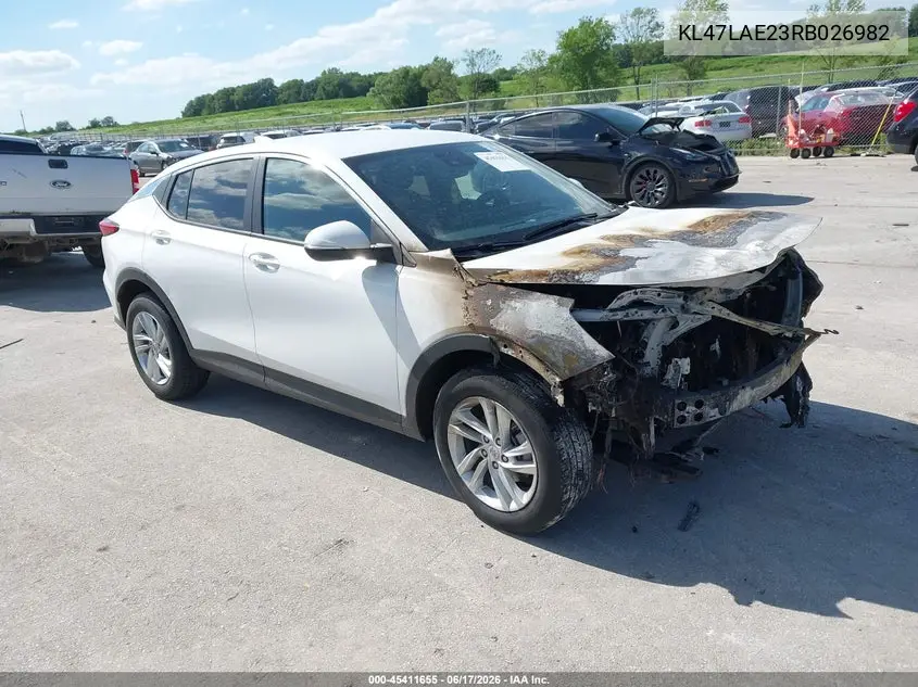 2024 Buick Envista Preferred Fwd VIN: KL47LAE23RB026982 Lot: 45411655