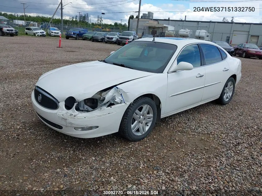 2005 Buick Lacrosse Cxs VIN: 2G4WE537151332750 Lot: 30092770