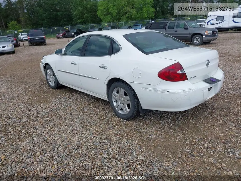2005 Buick Lacrosse Cxs VIN: 2G4WE537151332750 Lot: 30092770
