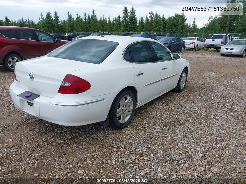 2005 Buick Lacrosse Cxs VIN: 2G4WE537151332750 Lot: 30092770