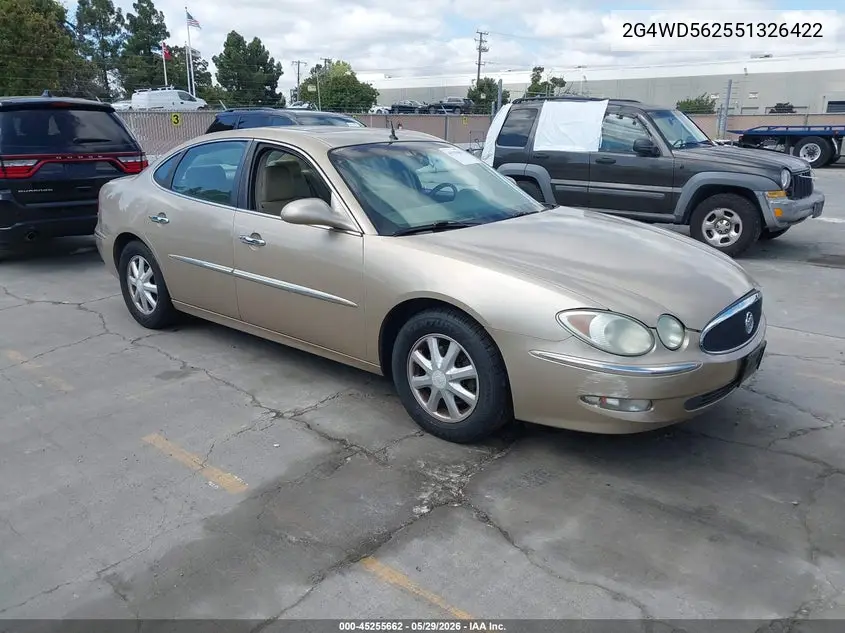2005 Buick Lacrosse Cxl VIN: 2G4WD562551326422 Lot: 45255662