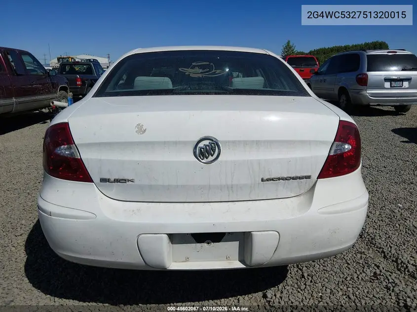 2005 Buick Lacrosse Cx VIN: 2G4WC532751320015 Lot: 45602087