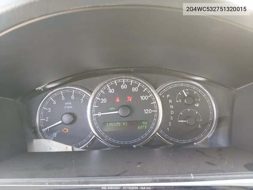 2005 Buick Lacrosse Cx VIN: 2G4WC532751320015 Lot: 45602087