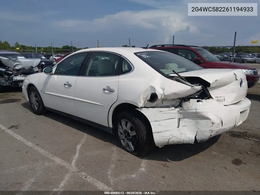 2006 Buick Lacrosse Cx VIN: 2G4WC582261194933 Lot: 45485112