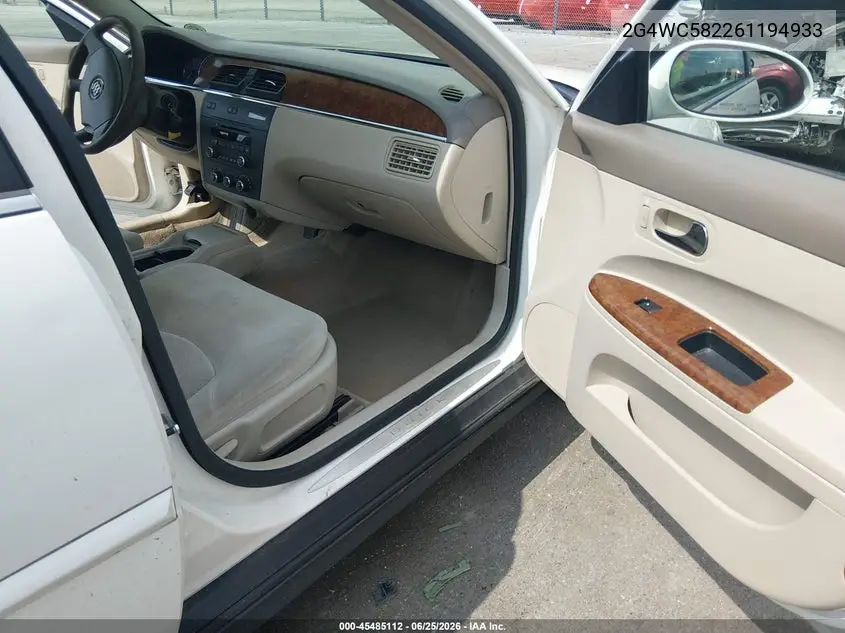 2006 Buick Lacrosse Cx VIN: 2G4WC582261194933 Lot: 45485112