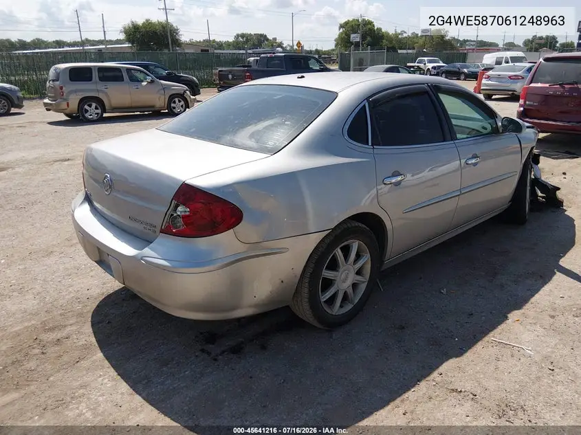 2006 Buick Lacrosse Cxs VIN: 2G4WE587061248963 Lot: 45641216