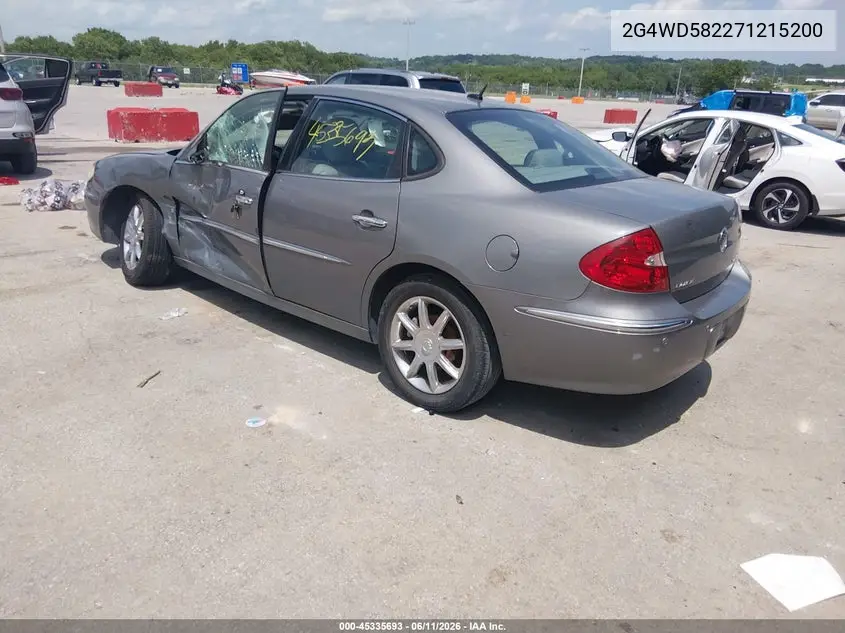 2007 Buick Lacrosse Cxl VIN: 2G4WD582271215200 Lot: 45335693