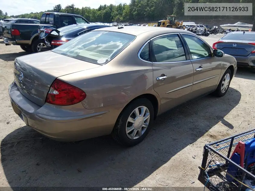 2007 Buick Lacrosse Cx VIN: 2G4WC582171126933 Lot: 45356859