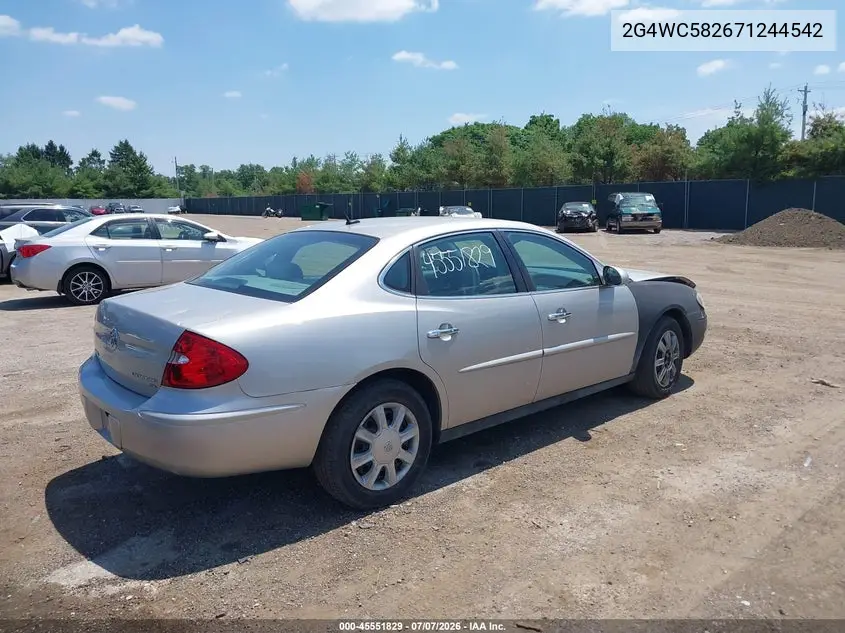 2007 Buick Lacrosse Cx VIN: 2G4WC582671244542 Lot: 45551829
