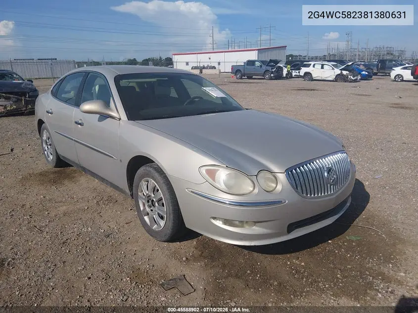 2008 Buick Lacrosse Cx VIN: 2G4WC582381380631 Lot: 45588902