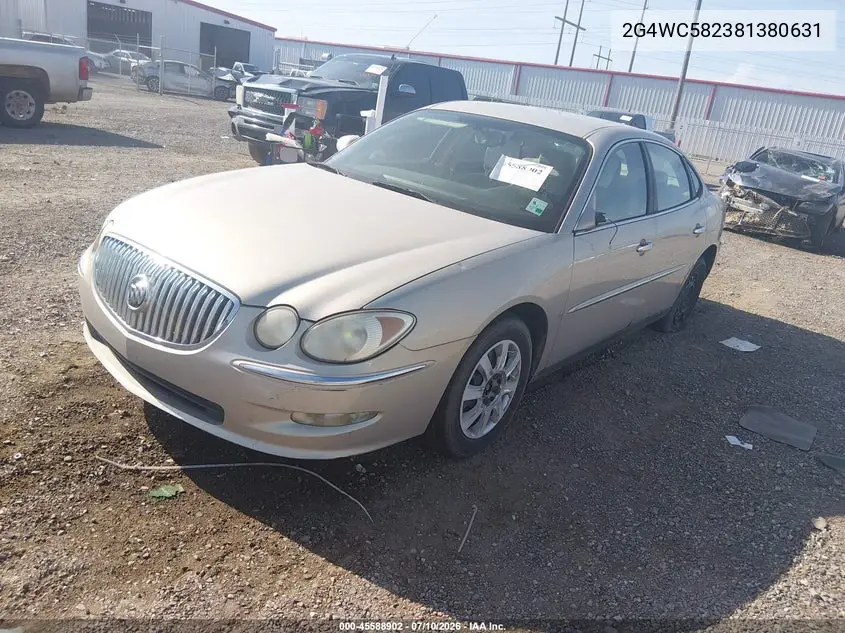 2008 Buick Lacrosse Cx VIN: 2G4WC582381380631 Lot: 45588902