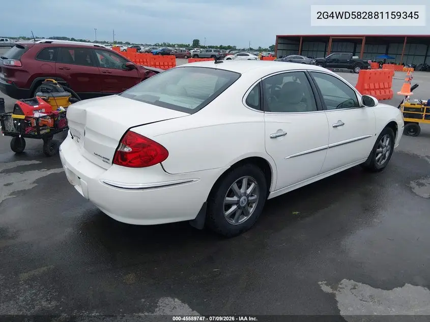 2008 Buick Lacrosse Cxl VIN: 2G4WD582881159345 Lot: 45589747