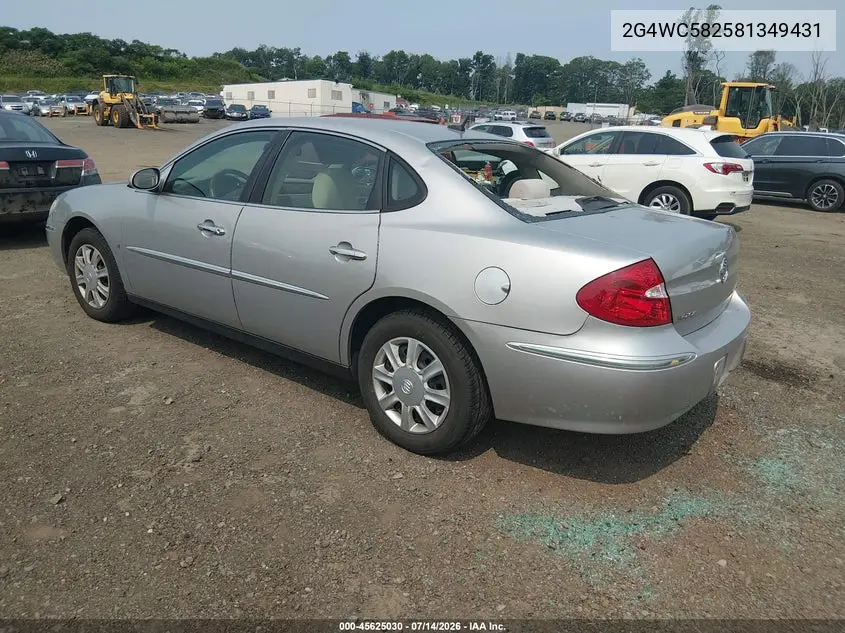2008 Buick Lacrosse Cx VIN: 2G4WC582581349431 Lot: 45625030