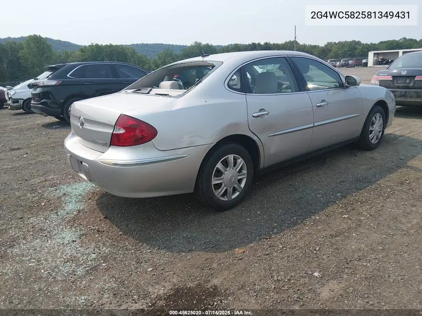 2008 Buick Lacrosse Cx VIN: 2G4WC582581349431 Lot: 45625030