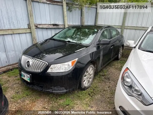 2010 Buick Lacrosse Cx V6 VIN: 1G4GJ5EG2AF117894 Lot: 20265891