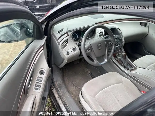 2010 Buick Lacrosse Cx V6 VIN: 1G4GJ5EG2AF117894 Lot: 20265891