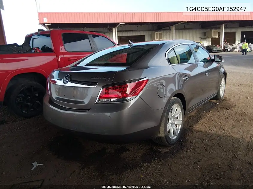 2010 Buick Lacrosse Cxl VIN: 1G4GC5EG0AF252947 Lot: 45608958