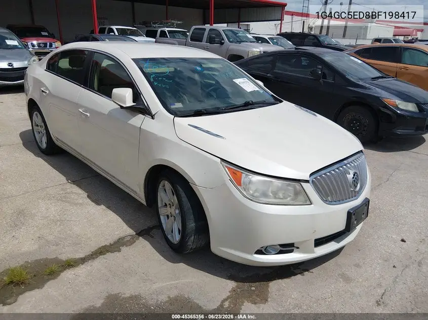 2011 Buick Lacrosse Cxl VIN: 1G4GC5ED8BF198417 Lot: 45365356