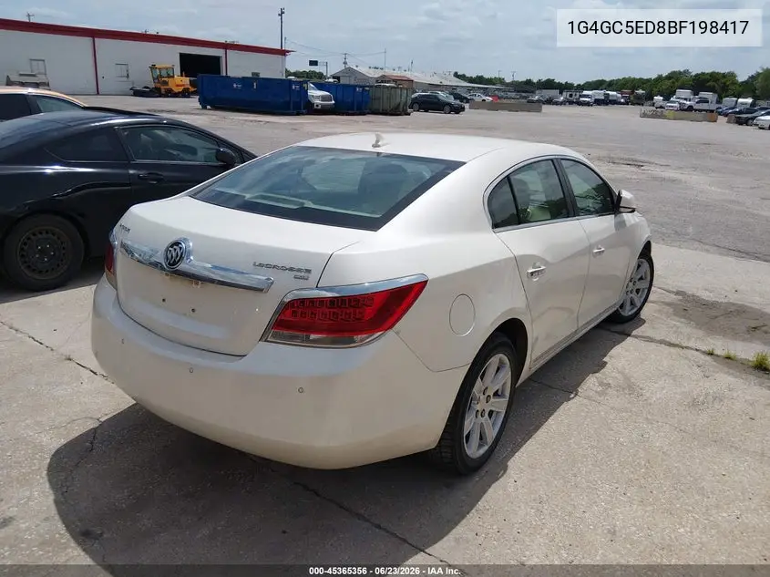 2011 Buick Lacrosse Cxl VIN: 1G4GC5ED8BF198417 Lot: 45365356