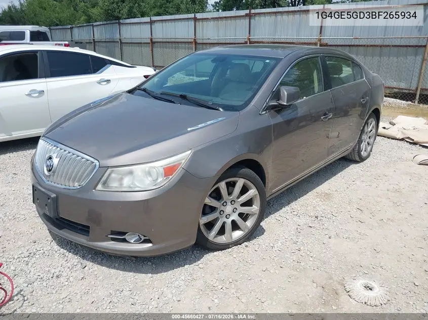 2011 Buick Lacrosse Cxs VIN: 1G4GE5GD3BF265934 Lot: 45660427