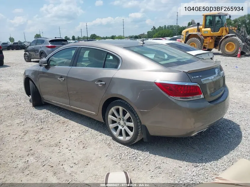 2011 Buick Lacrosse Cxs VIN: 1G4GE5GD3BF265934 Lot: 45660427