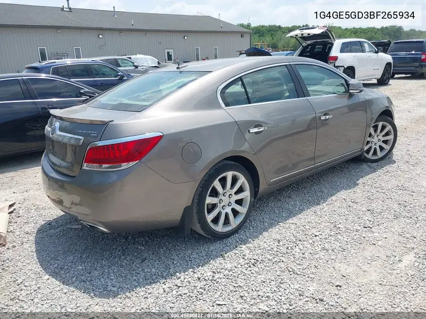 2011 Buick Lacrosse Cxs VIN: 1G4GE5GD3BF265934 Lot: 45660427