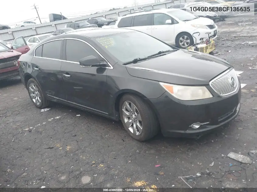 1G4GD5E38CF136635 2012 Buick Lacrosse Premium 1 Group