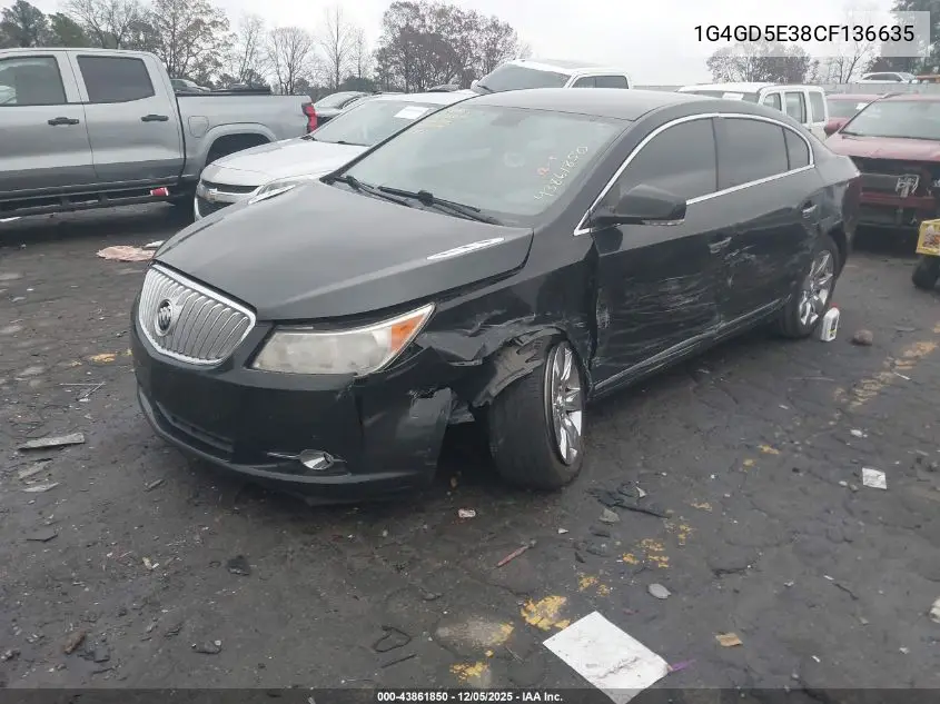 1G4GD5E38CF136635 2012 Buick Lacrosse Premium 1 Group