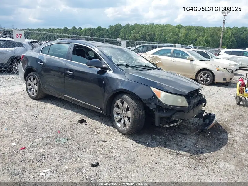 2012 Buick Lacrosse Premium 1 Group VIN: 1G4GD5E31CF308925 Lot: 45571658