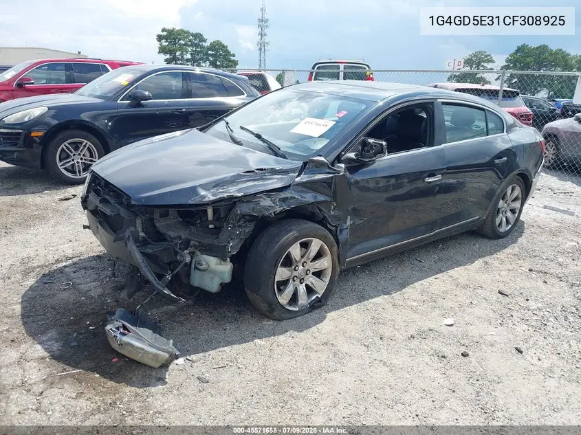 2012 Buick Lacrosse Premium 1 Group VIN: 1G4GD5E31CF308925 Lot: 45571658