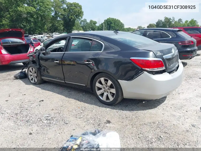 2012 Buick Lacrosse Premium 1 Group VIN: 1G4GD5E31CF308925 Lot: 45571658